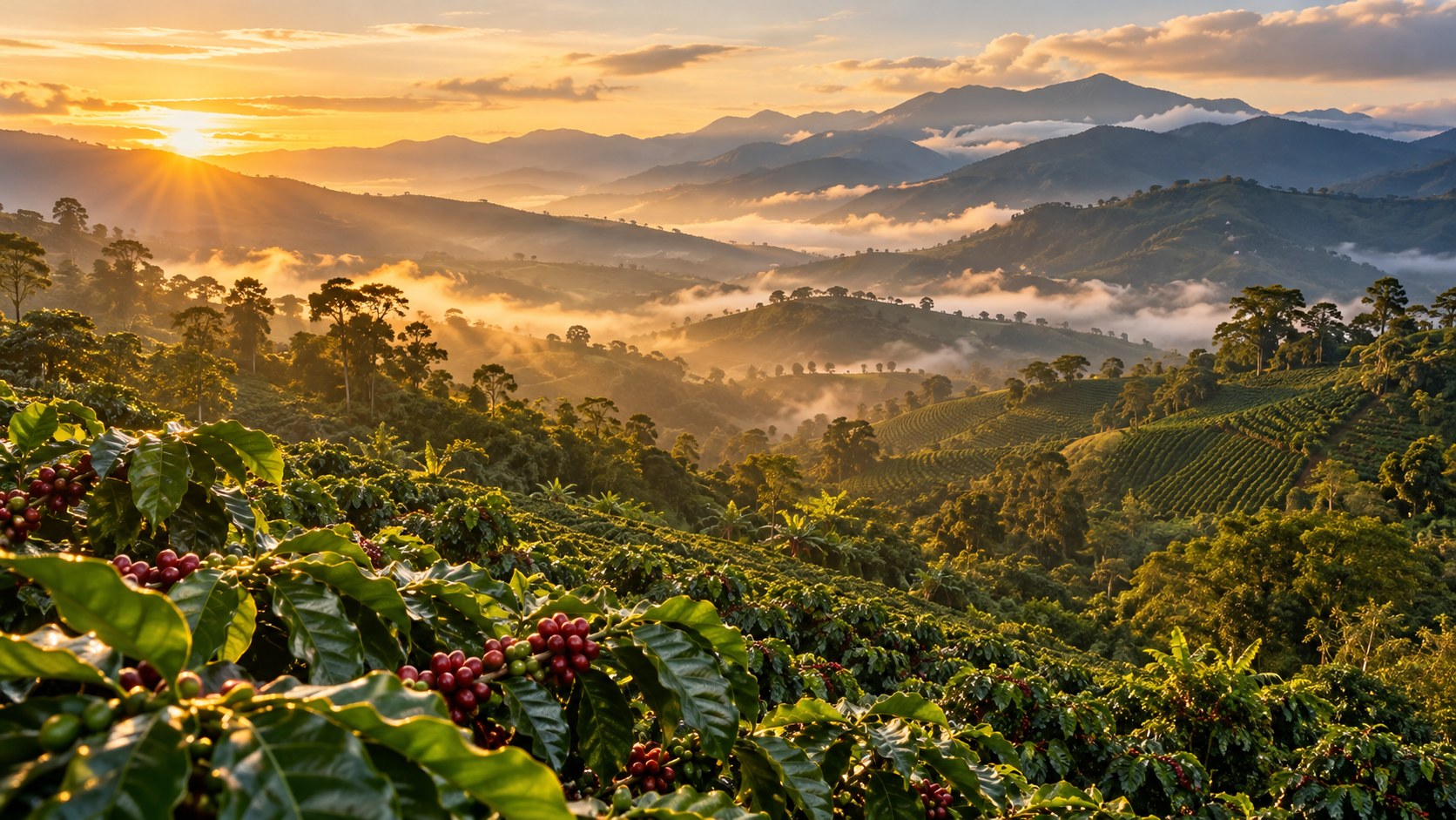 Coffee-growing landscape in Colombia