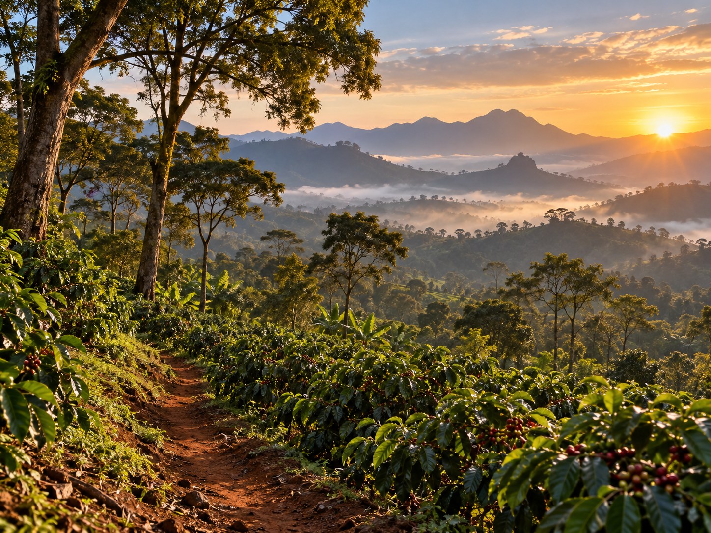 Coffee-growing landscape in Ethiopia